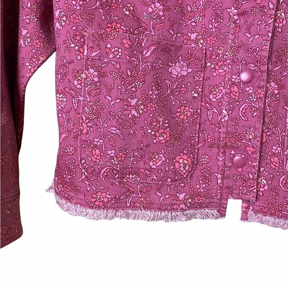 ISAAC MIZRAHI LIVE Pink Floral Denim Jacket NWOT - Picture 3 of 7